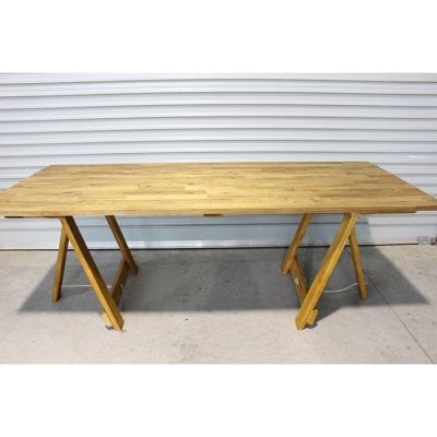 Wooden trestle table for hire 2.2m x .9m width