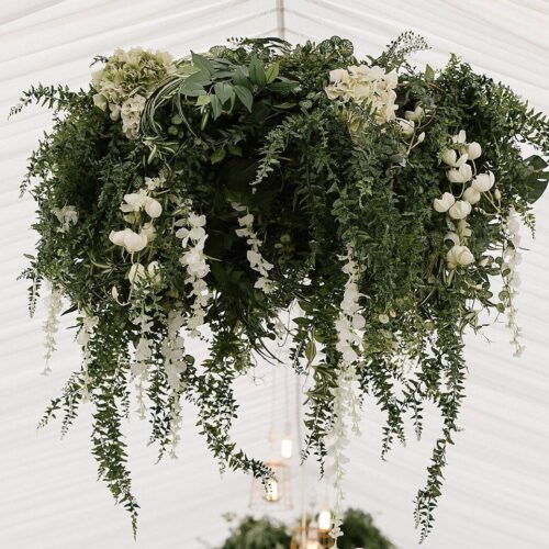 Faux Chandelier - Floral Wreath