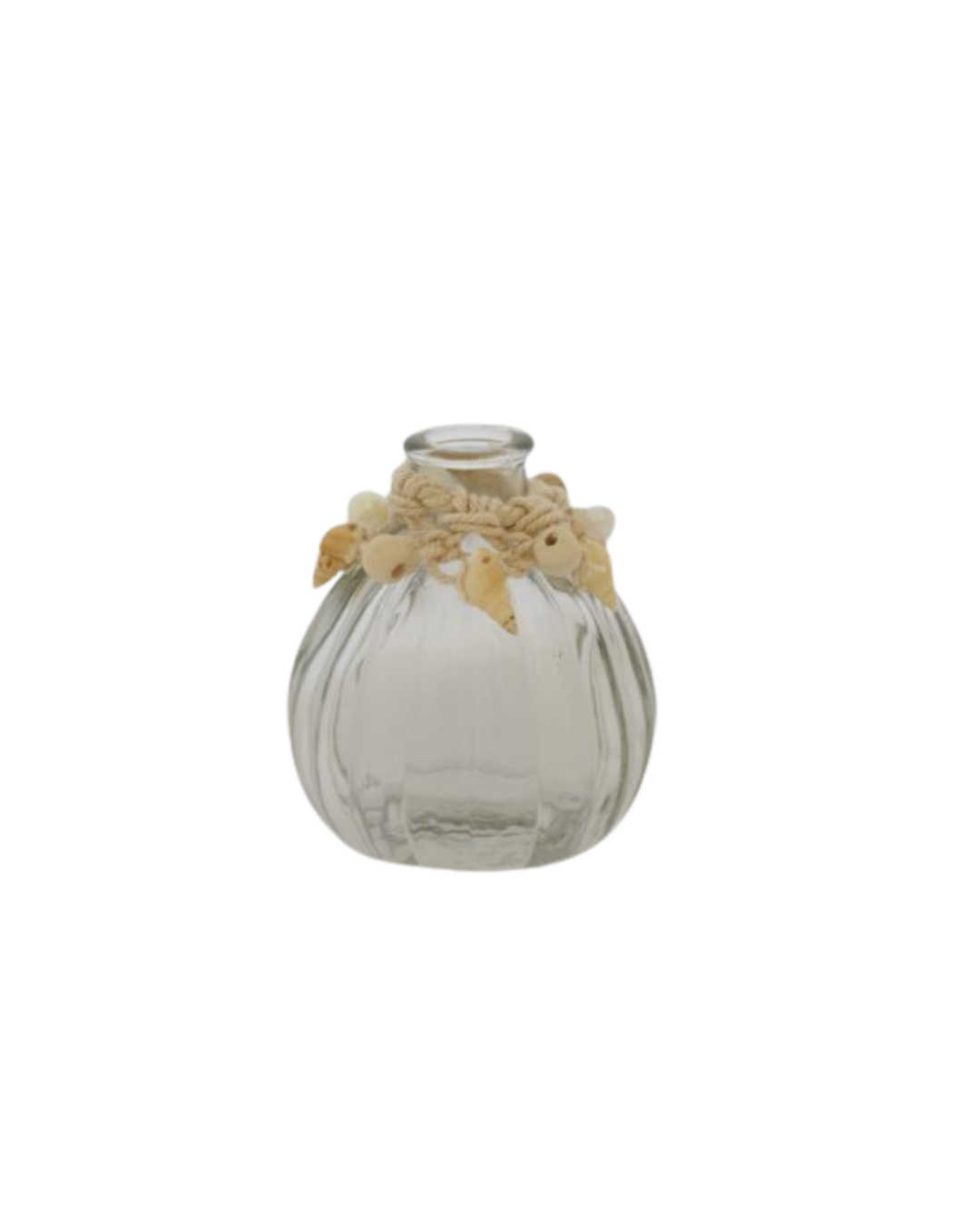 Macrame and Shell Bud Vase