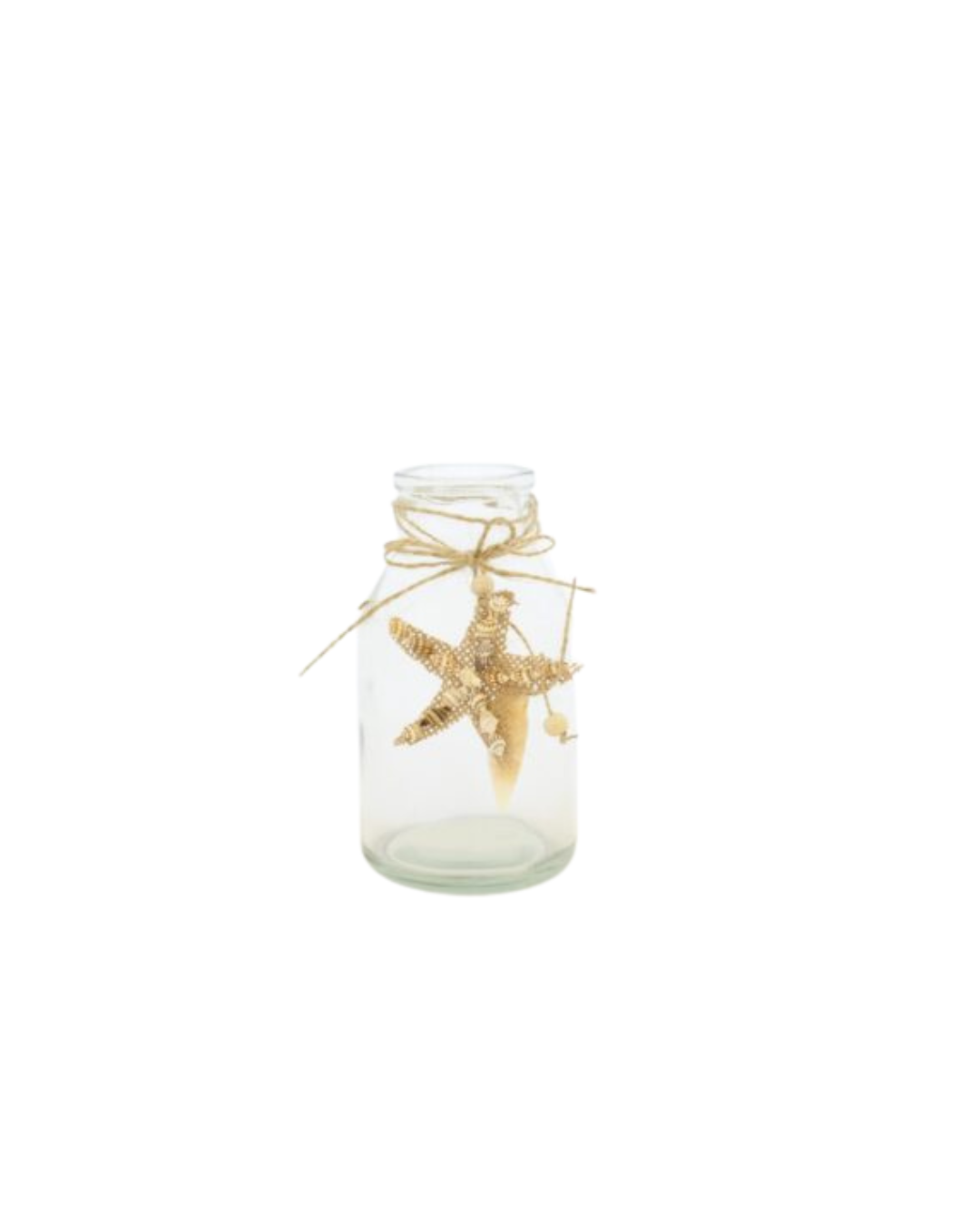 Glass Jar with Stars and Shell - 15cm
