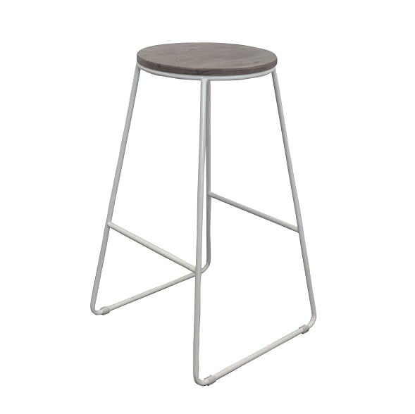 White Metal Bar Stool